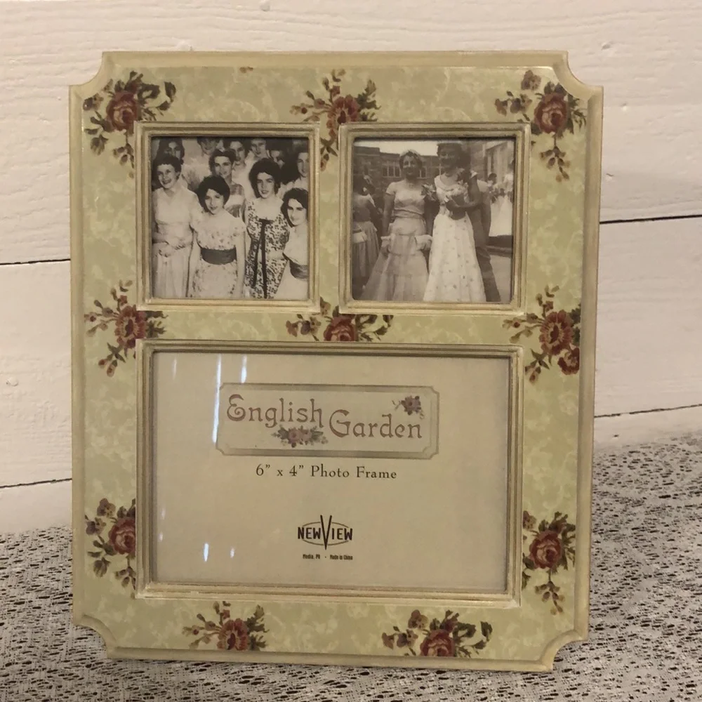 Collage Frame English Garden Decorative 3 Photo Country Cottage Style
